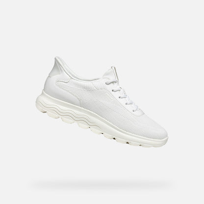 Sneakers Donna GEOX Spherica Plus Bianco Calzata Fast In Senza Mani