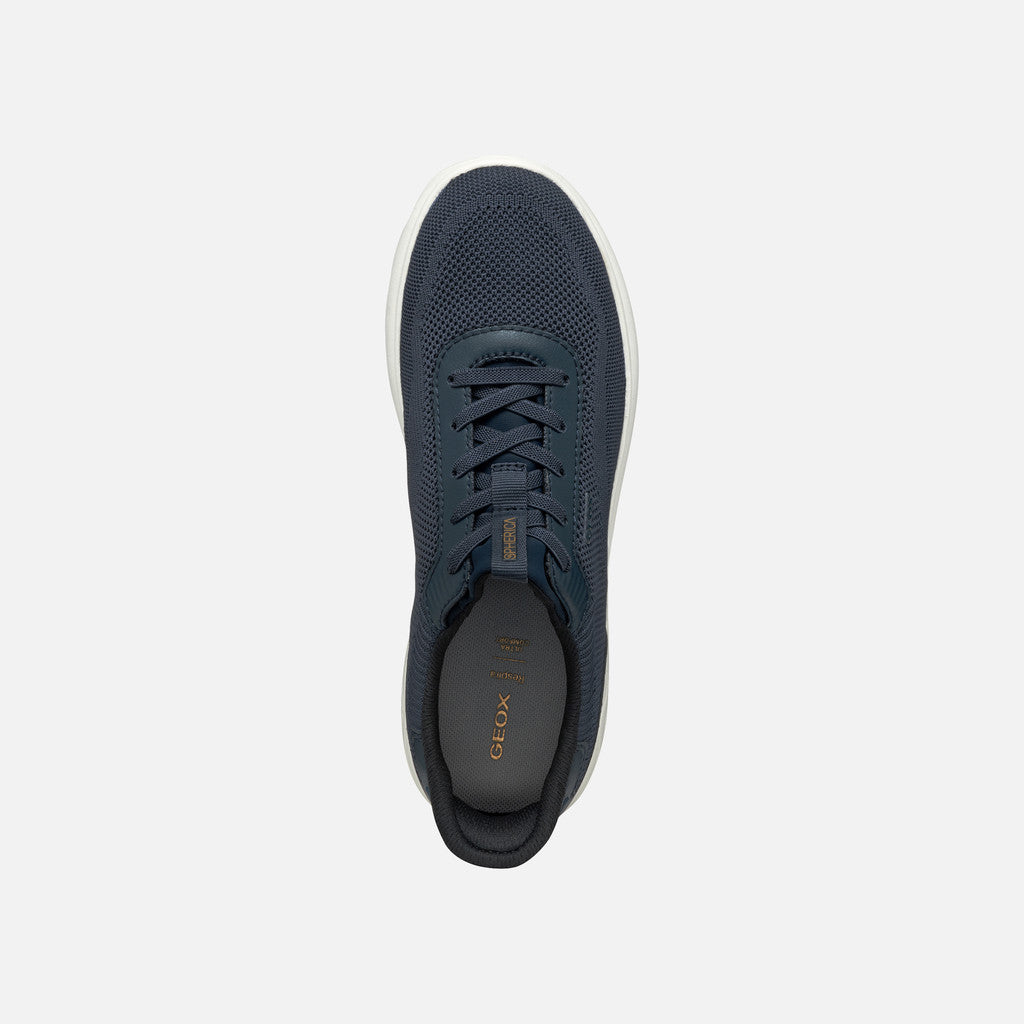 Sneakers Donna GEOX Spherica Plus Blu Navy Calzata Fast In Senza Mani