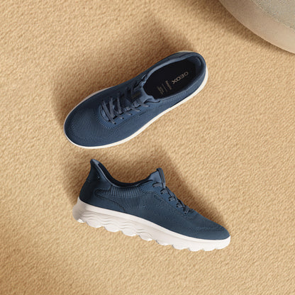 Sneakers Donna GEOX Spherica Plus Blu Navy Calzata Fast In Senza Mani