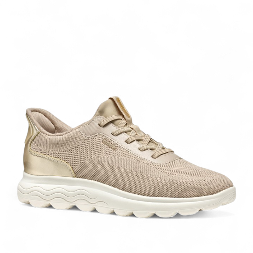 Sneakers Donna GEOX Spherica Plus Taupe Calzata Fast In Senza Mani
