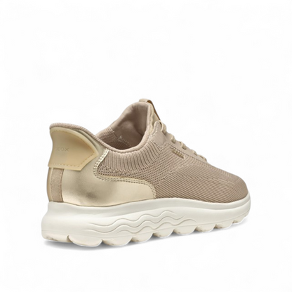 Sneakers Donna GEOX Spherica Plus Taupe Calzata Fast In Senza Mani