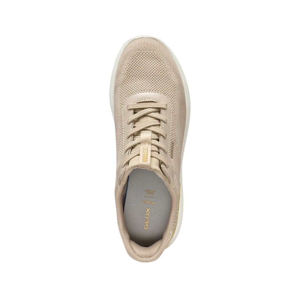 Sneakers Donna GEOX Spherica Plus Taupe Calzata Fast In Senza Mani