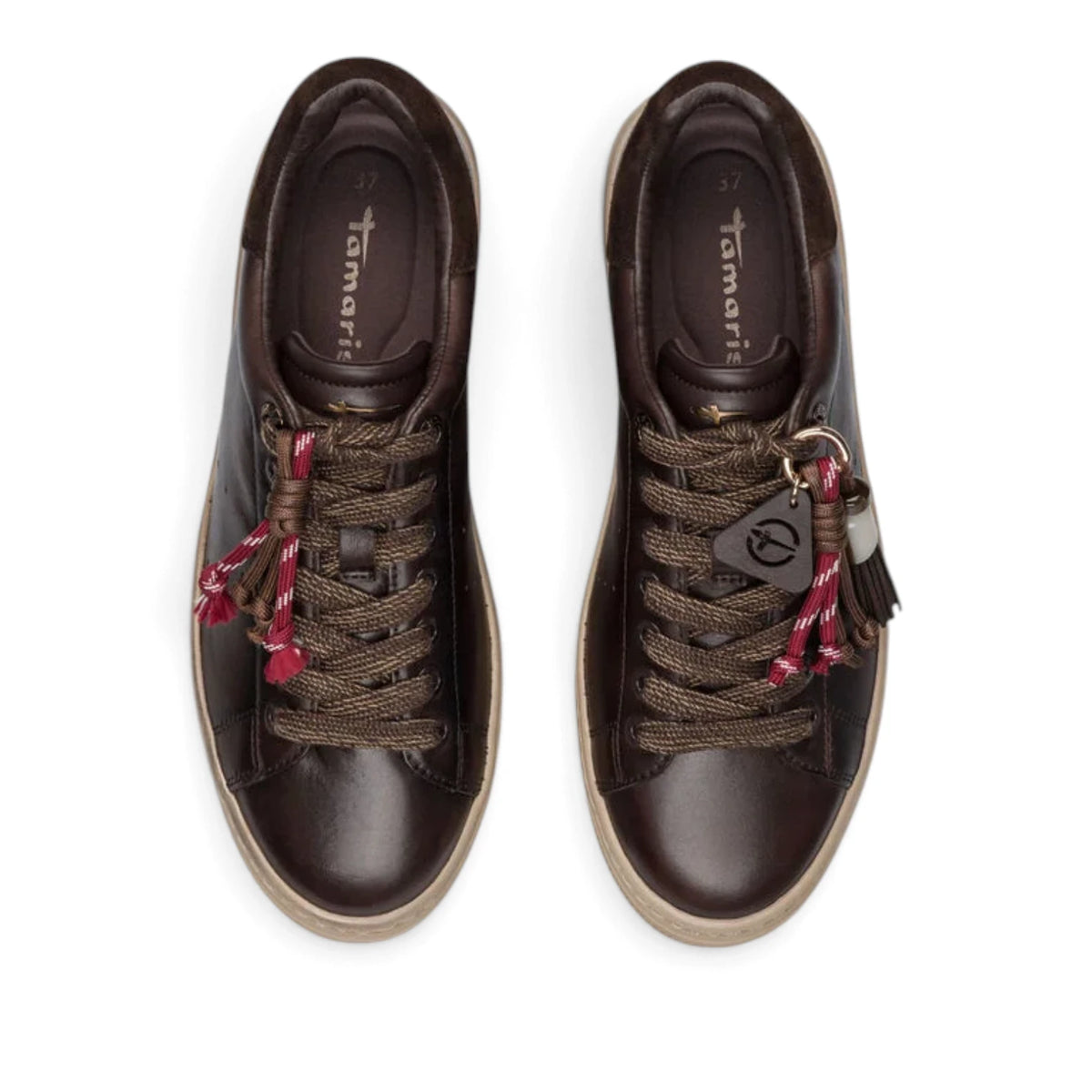 Sneakers Donna Tamaris in Pelle Moro con Zeppa e Memory Foam