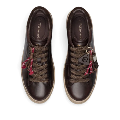 Sneakers Donna Tamaris in Pelle Moro con Zeppa e Memory Foam