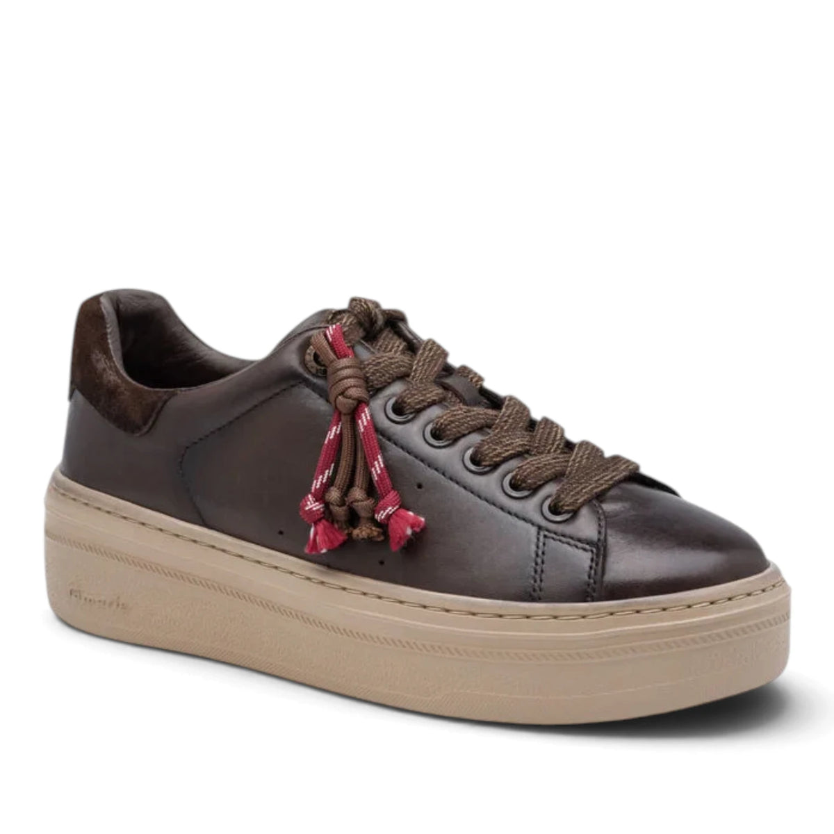 Sneakers Donna Tamaris in Pelle Moro con Zeppa e Memory Foam