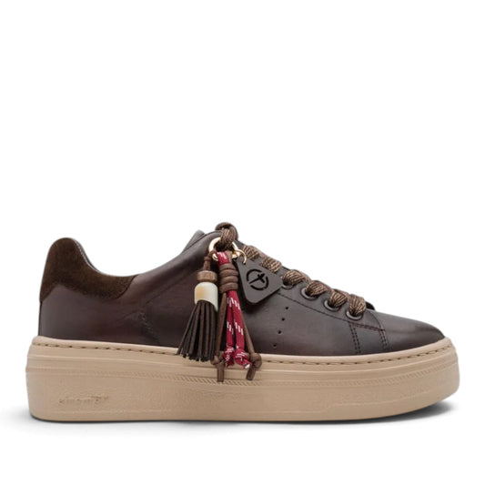 Sneakers Donna Tamaris in Pelle Moro con Zeppa e Memory Foam