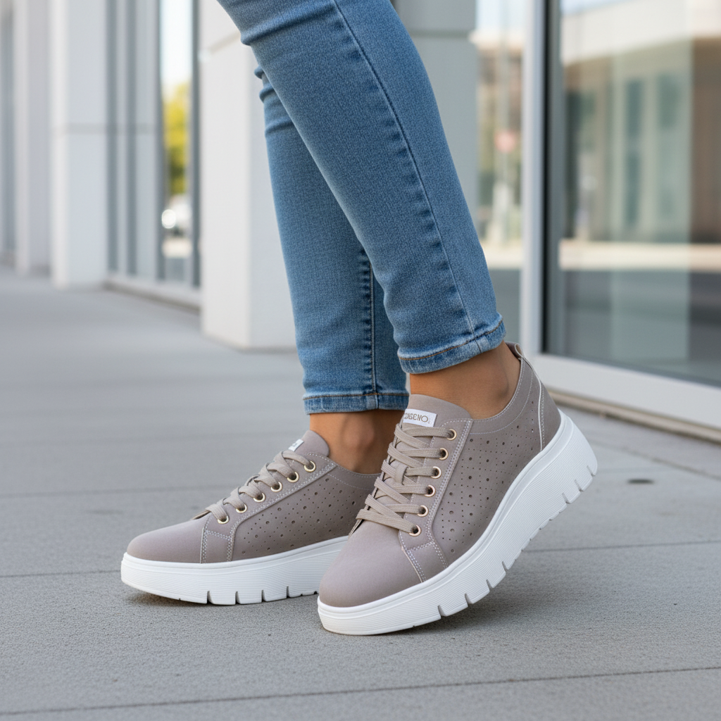 Sneakers Donna Grunland Fango Traforata - Leggere con Fondo Flessibile ed Ergonomico