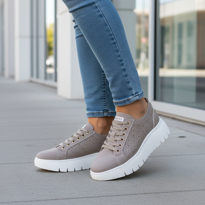 Sneakers Donna Grunland Fango Traforata - Leggere con Fondo Flessibile ed Ergonomico