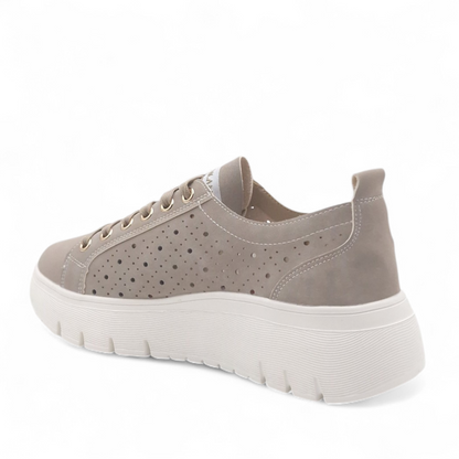 Sneakers Donna Grunland Fango Traforata - Leggere con Fondo Flessibile ed Ergonomico