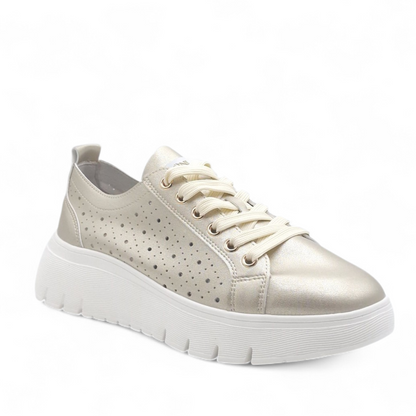 Sneakers Donna Grunland Platino Traforata - Leggere con Fondo Flessibile ed Ergonomico