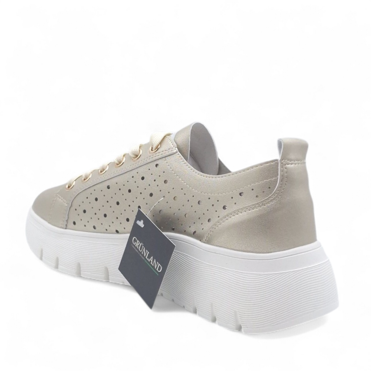 Sneakers Donna Grunland Platino Traforata - Leggere con Fondo Flessibile ed Ergonomico