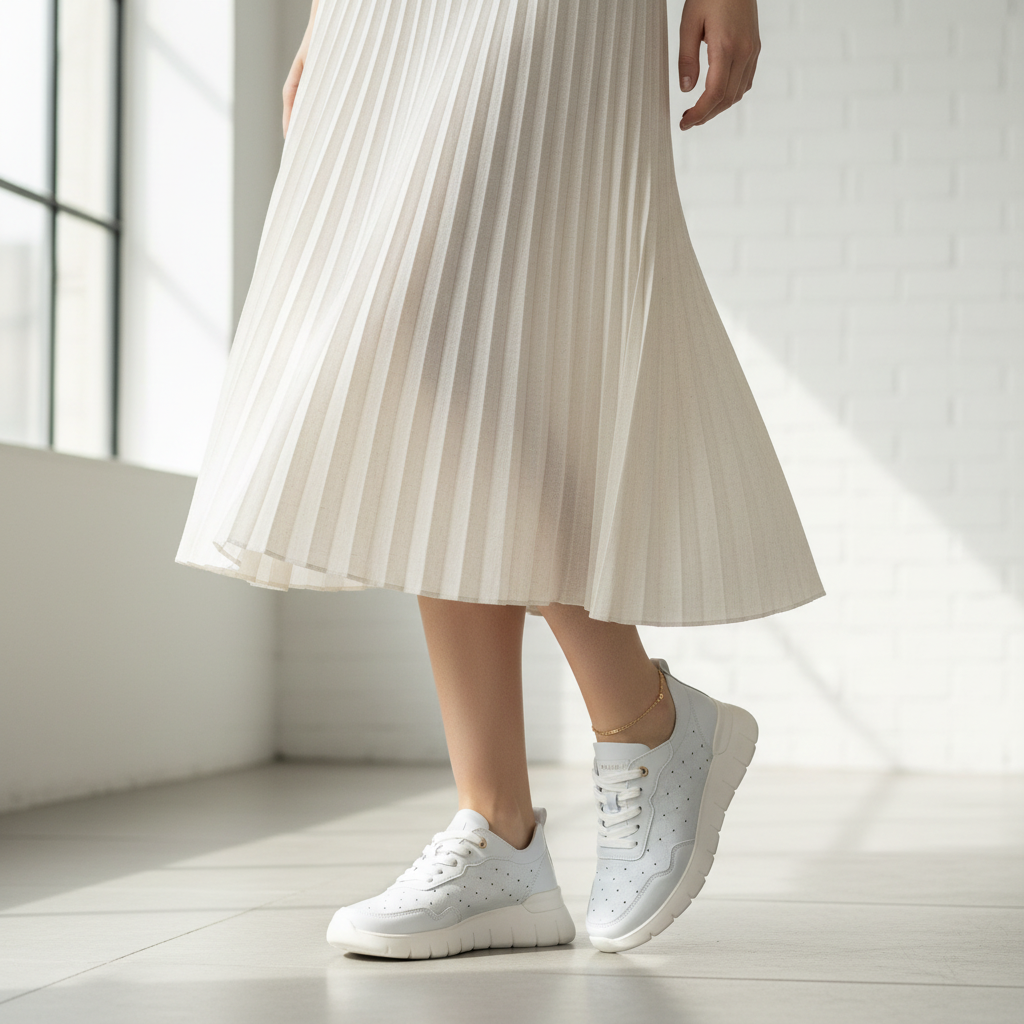 Sneakers Donna Grunland traforate Bianco Ultra Leggere