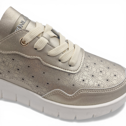 Sneakers Donna Grunland traforate Platino Ultra Leggere