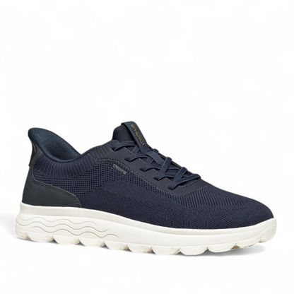 Sneakers Uomo GEOX Spherica Plus Blu Navy Calzata Fast In Senza Mani