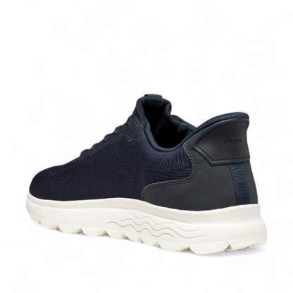 Sneakers Uomo GEOX Spherica Plus Blu Navy Calzata Fast In Senza Mani