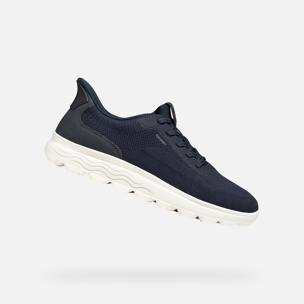 Sneakers Uomo GEOX Spherica Plus Blu Navy Calzata Fast In Senza Mani