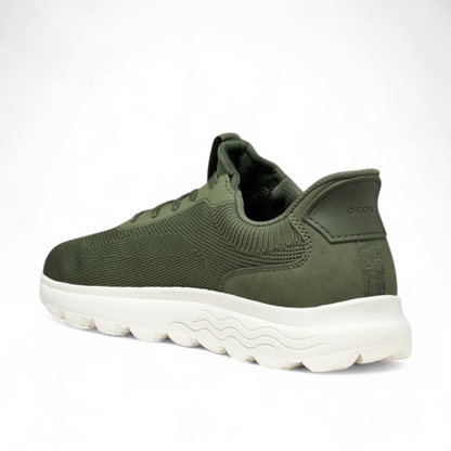 Sneakers Uomo GEOX Spherica Plus Militare Calzata Fast In Senza Mani
