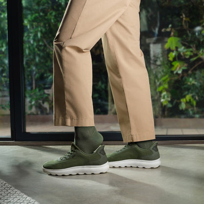 Sneakers Uomo GEOX Spherica Plus Militare Calzata Fast In Senza Mani