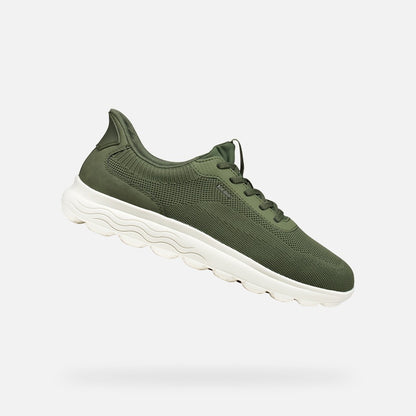 Sneakers Uomo GEOX Spherica Plus Militare Calzata Fast In Senza Mani