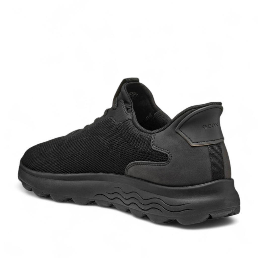 Sneakers Uomo GEOX Spherica Plus Nero Calzata Fast In Senza Mani