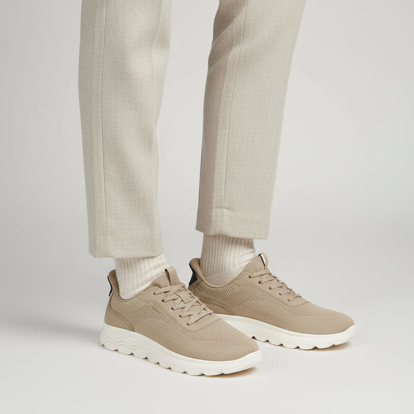 Sneakers Uomo GEOX Spherica Plus Sabbia Calzata Fast In Senza Mani