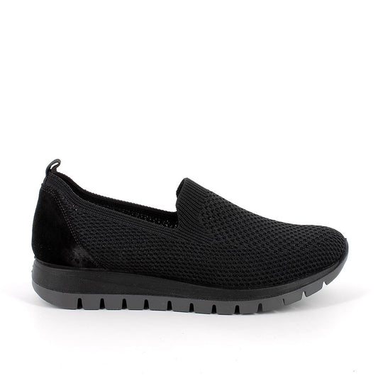 Sneaker Slip on Donna Igi&co in Tessuto Nero Leggere e Traspiranti