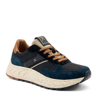 Sneakers Uomo FRAU Scamosciato Blu tessuto Marrone