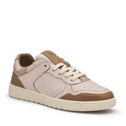 Sneakers Uomo Frau in Pelle Vintage Cuoio e Off White Urban Retro'