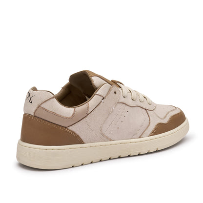 Sneakers Uomo Frau in Pelle Vintage Cuoio e Off White Urban Retro'