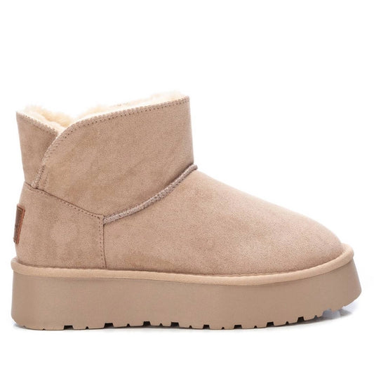 Stivaletto Donna XTI Imbottito fondo alto in tessuto scamosciato Beige