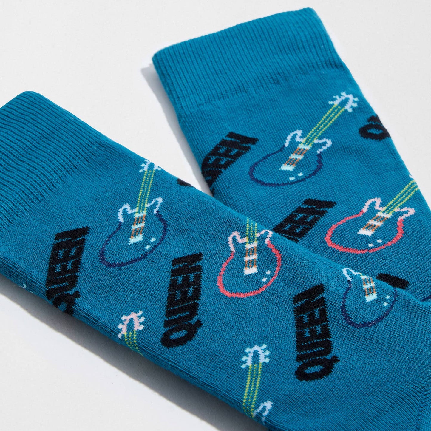 BeQueen Guitar Calzini in Cotone Biologico al 100%: Blu - Taglia 41/46