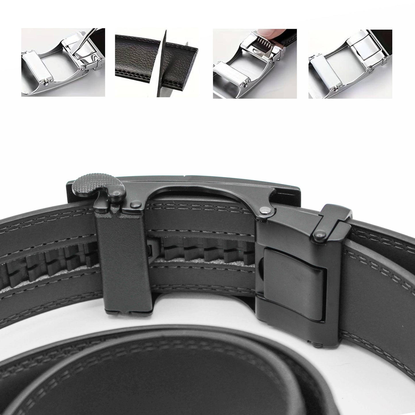 Cintura da uomo con fibbia automatica Cintura in pelle Larghezza 3,5 cm Zerimar