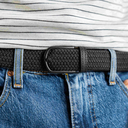 Cintura intrecciata elastica nera