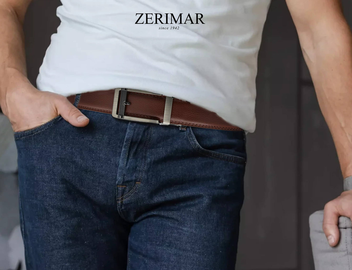 Cintura in pelle premium Zerimar con fibbia automatica elegante da 30 mm