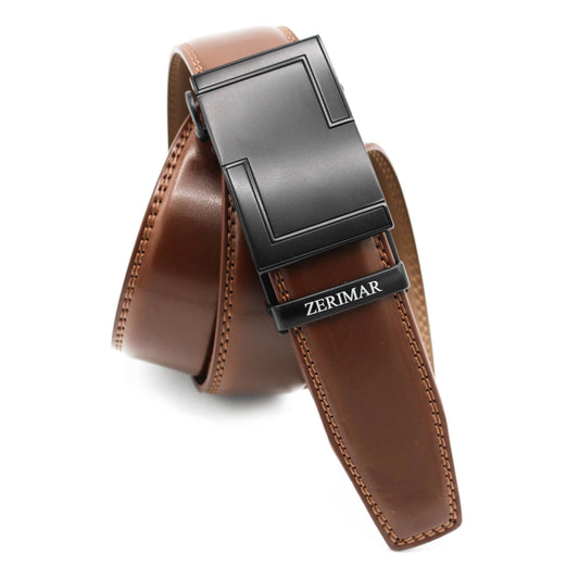 Cintura da uomo con fibbia automatica Cintura in pelle Larghezza 3,5 cm Zerimar