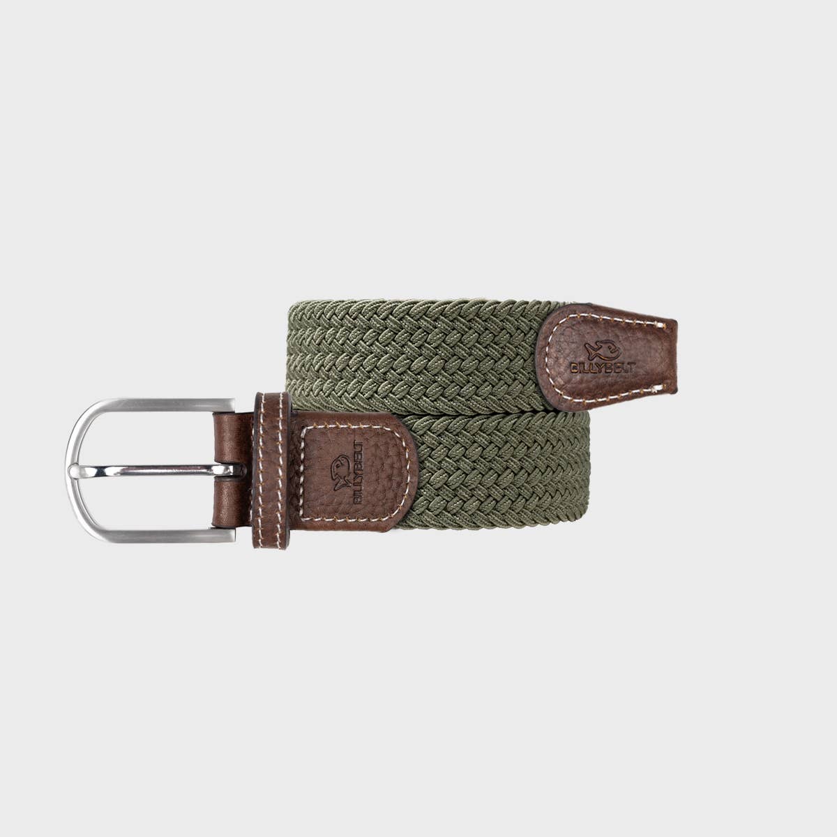 Cintura Intrecciata Elastica Verde Militare