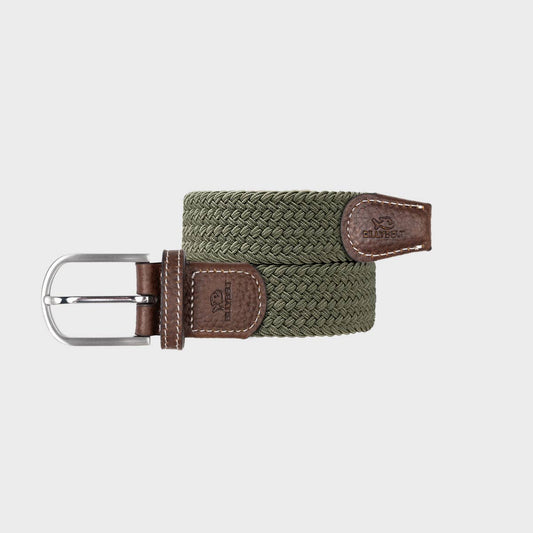 Cintura Intrecciata Elastica Verde Militare