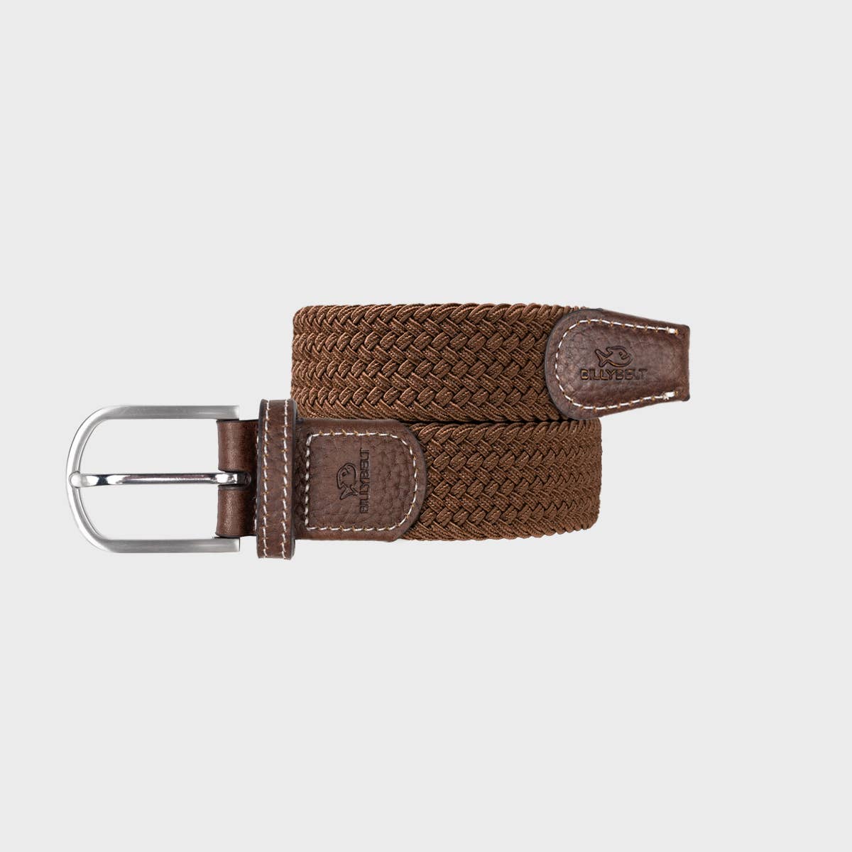 Cintura elastica intrecciata Marrone Cammello