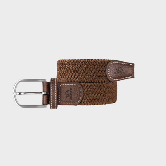 Cintura elastica intrecciata Marrone Cammello