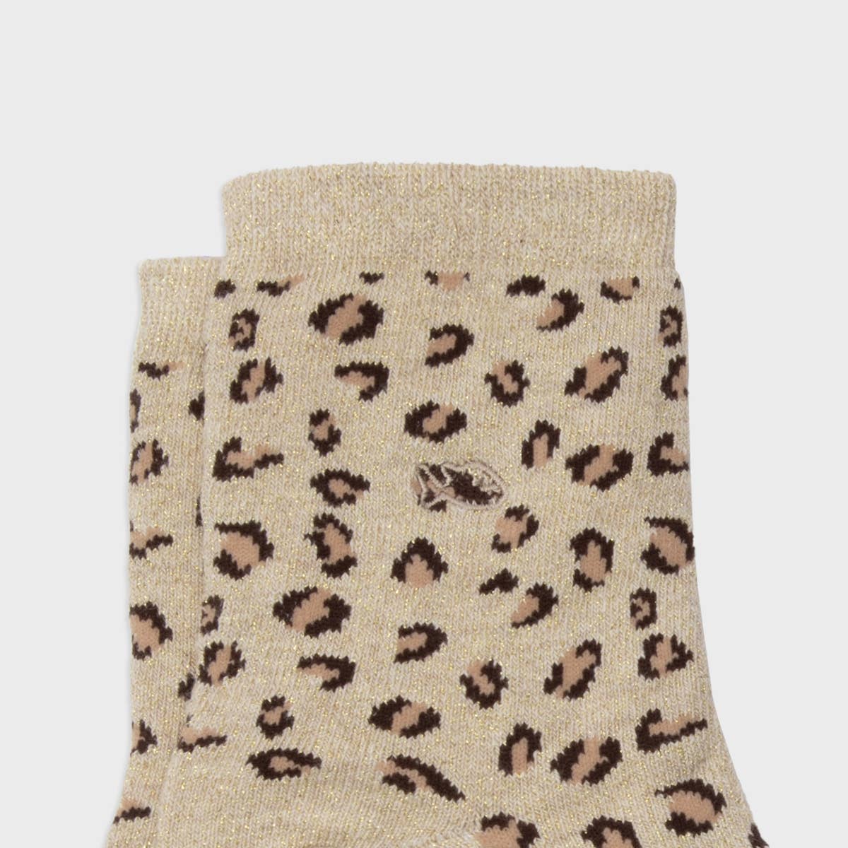 Calzini da donna leopardate in cotone pettinato - Beige: Taglia 36/40