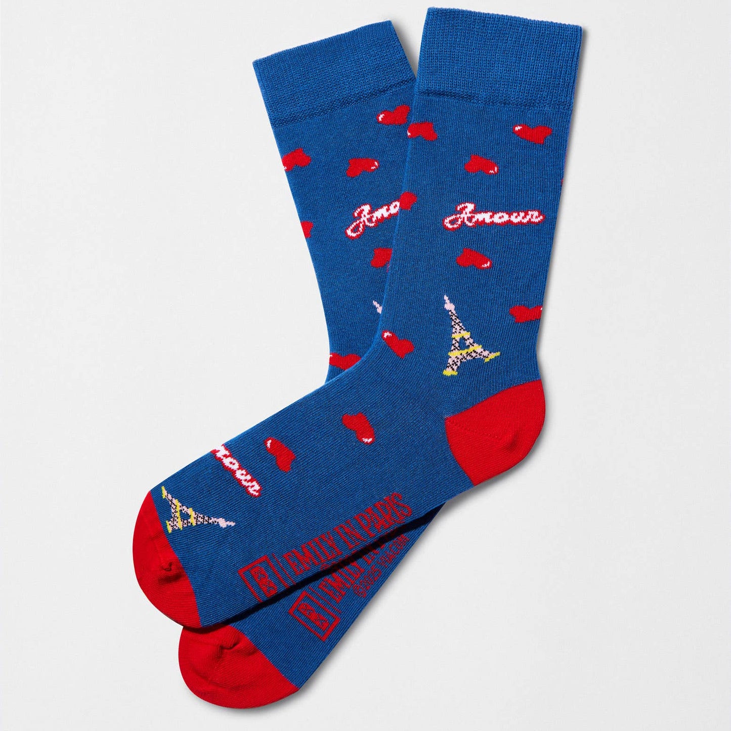 Calzini BeEmilyInParis Amour Blue - 100% Cotone Biologico: Taglia 36/40