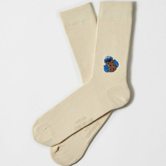 Be Cookie Monster Ricamato - 100% Cotone Biologico: Panna - Taglia - 36/40