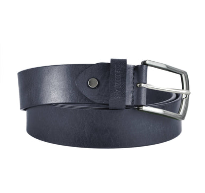 Cintura da uomo in Vera Pelle: Blu / 120