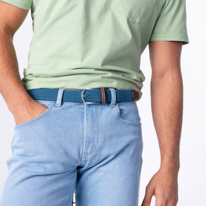 Cintura intrecciata elastica - Blu Seram