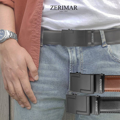 Cintura da uomo con fibbia automatica Cintura in pelle Larghezza 3,5 cm Zerimar