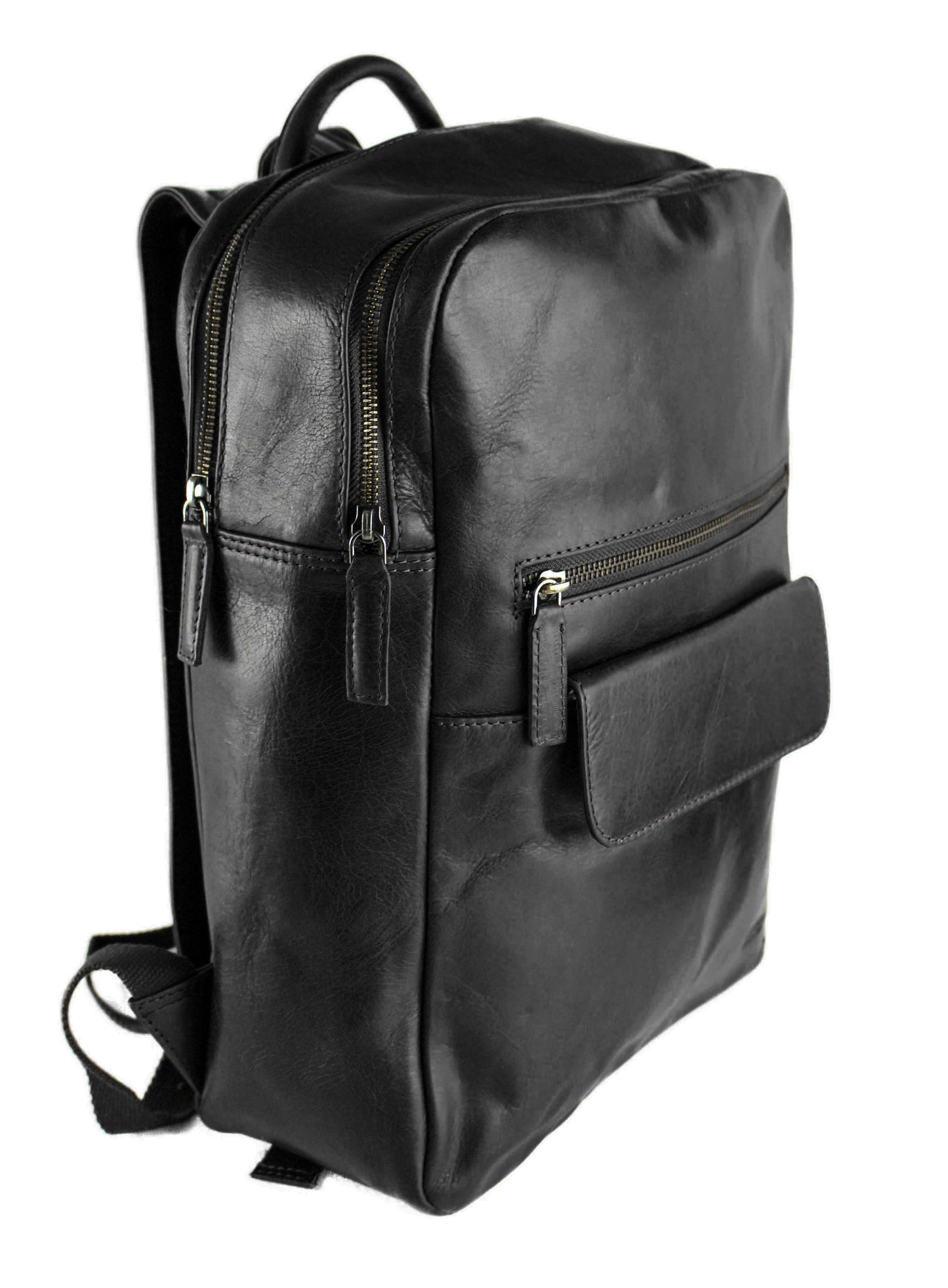 Zaino in Pelle Lavata Nero Zerimar