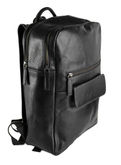 Zaino in Pelle Lavata Nero Zerimar