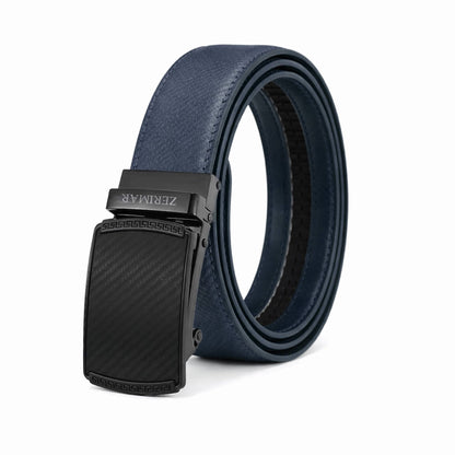 Cintura da uomo in pelle nero con fibbia automatica - larghezza 3,5 cm