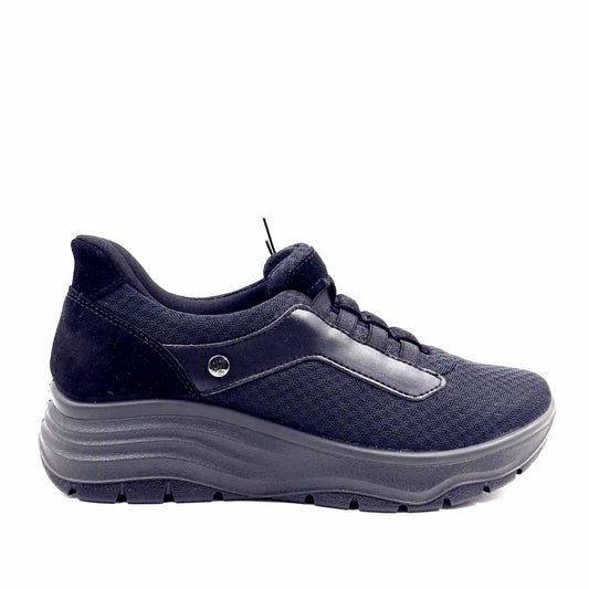 Sneaker Donna Enval lacci elastici in Tessuto Nero