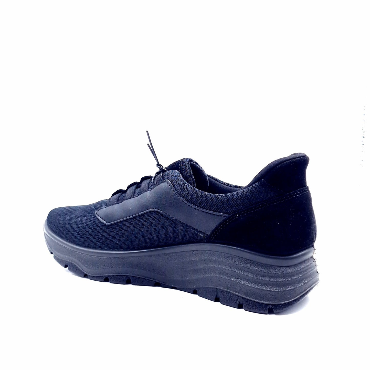 Sneaker Donna Enval lacci elastici in Tessuto Nero
